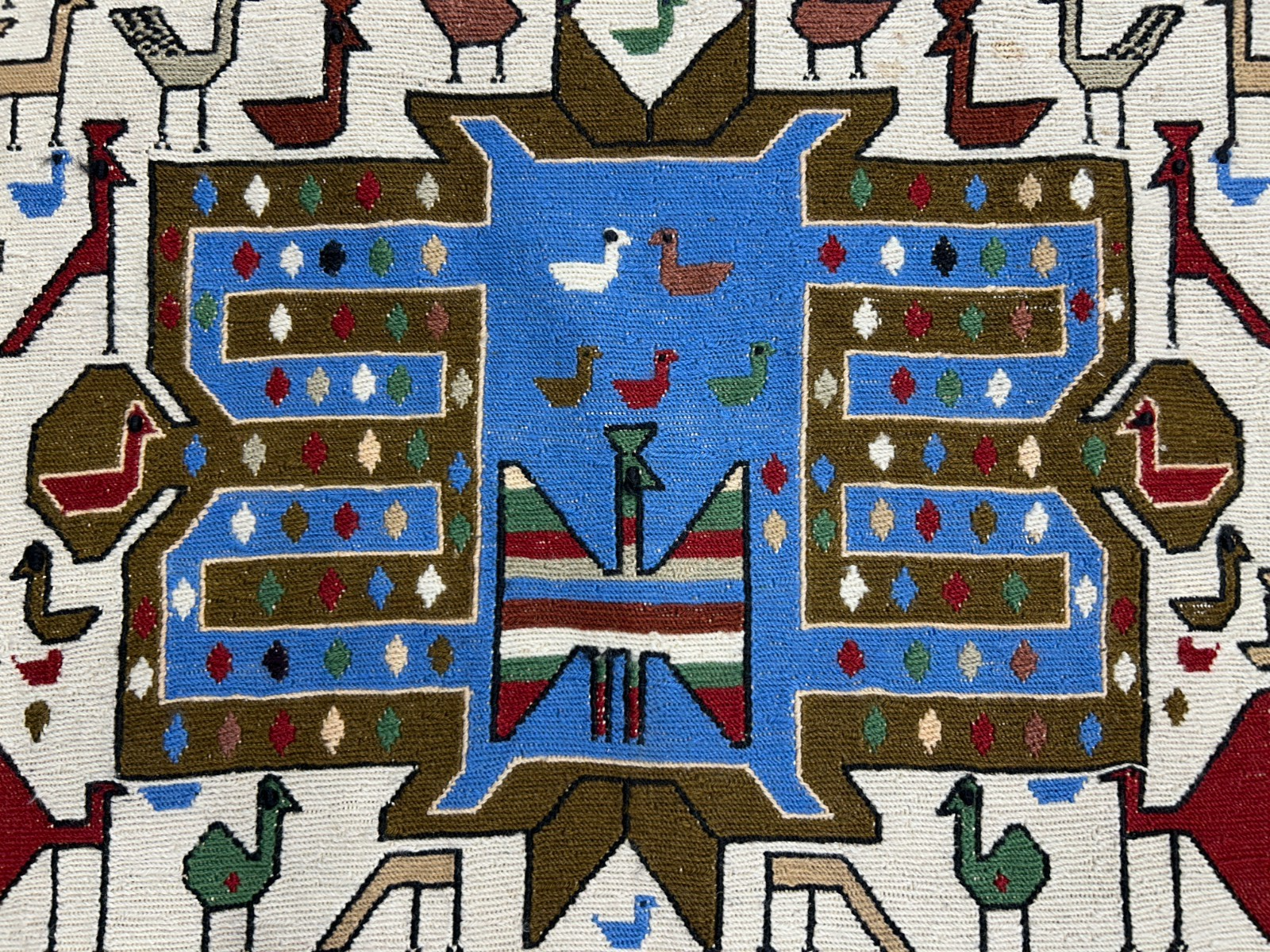 4'x4'10" Needle Punched 100% Wool Soumak Area Rug - Carpet