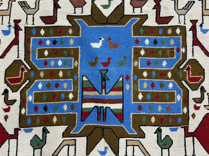 4'x4'10" Needle Punched 100% Wool Soumak Area Rug - Carpet