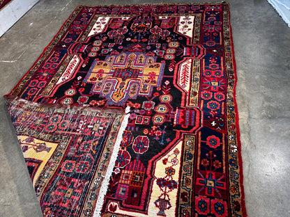 5'3" x 8'1'' Hand-Knotted 100% Lamb Wool Nahavande Area Rug