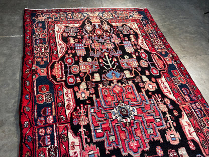 4'9" x 8'8" Hand-Knotted 100% Wool Pile Nahavande Area Rug