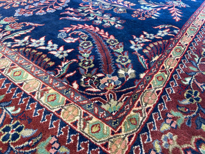 8'9"x12'1" Hand-Knotted 100% Wool Pile IndoSarouke Rug