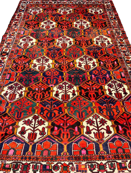 6'9"x9'9" Hand-Knotted 100% Lamb Wool Bakhtiarie Carpet - Area Rug