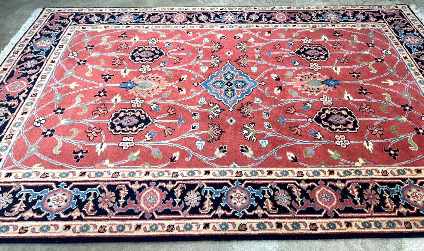 6'x9' Hand-Knotted 100% Wool Pile Indo-Serapi Carpet - Area Rug