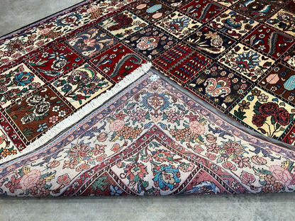 6'9"x9'5" Hand-Knotted 100% Lamb Wool Bakhtiarie Carpet - Area Rug