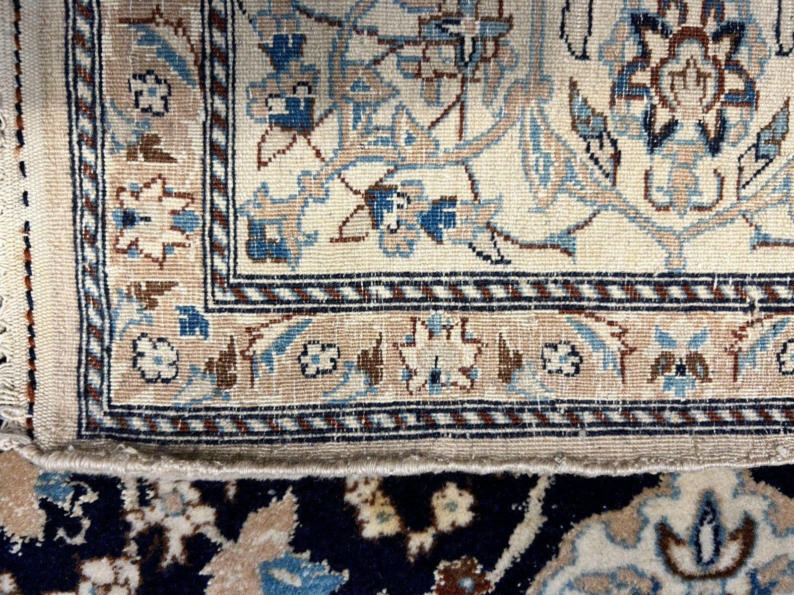 Collector Item - Very Fine 4'2"x6'3" Antique Hand-Knotted 100% Wool Naine Rug