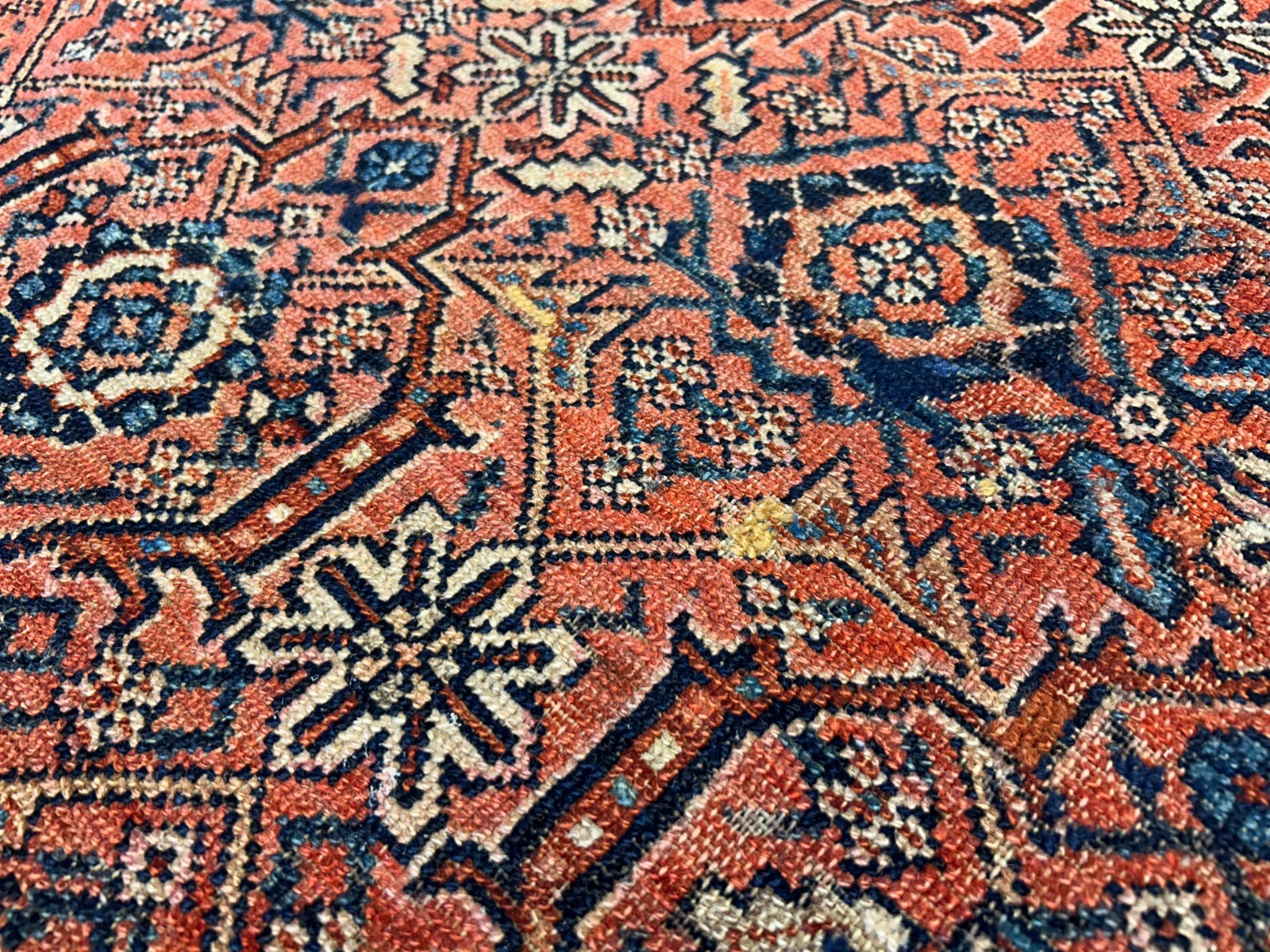 5'1"x6'1" Antique Hand-Knotted 100% Wool Pile Sennehe Area Rug - Carpet