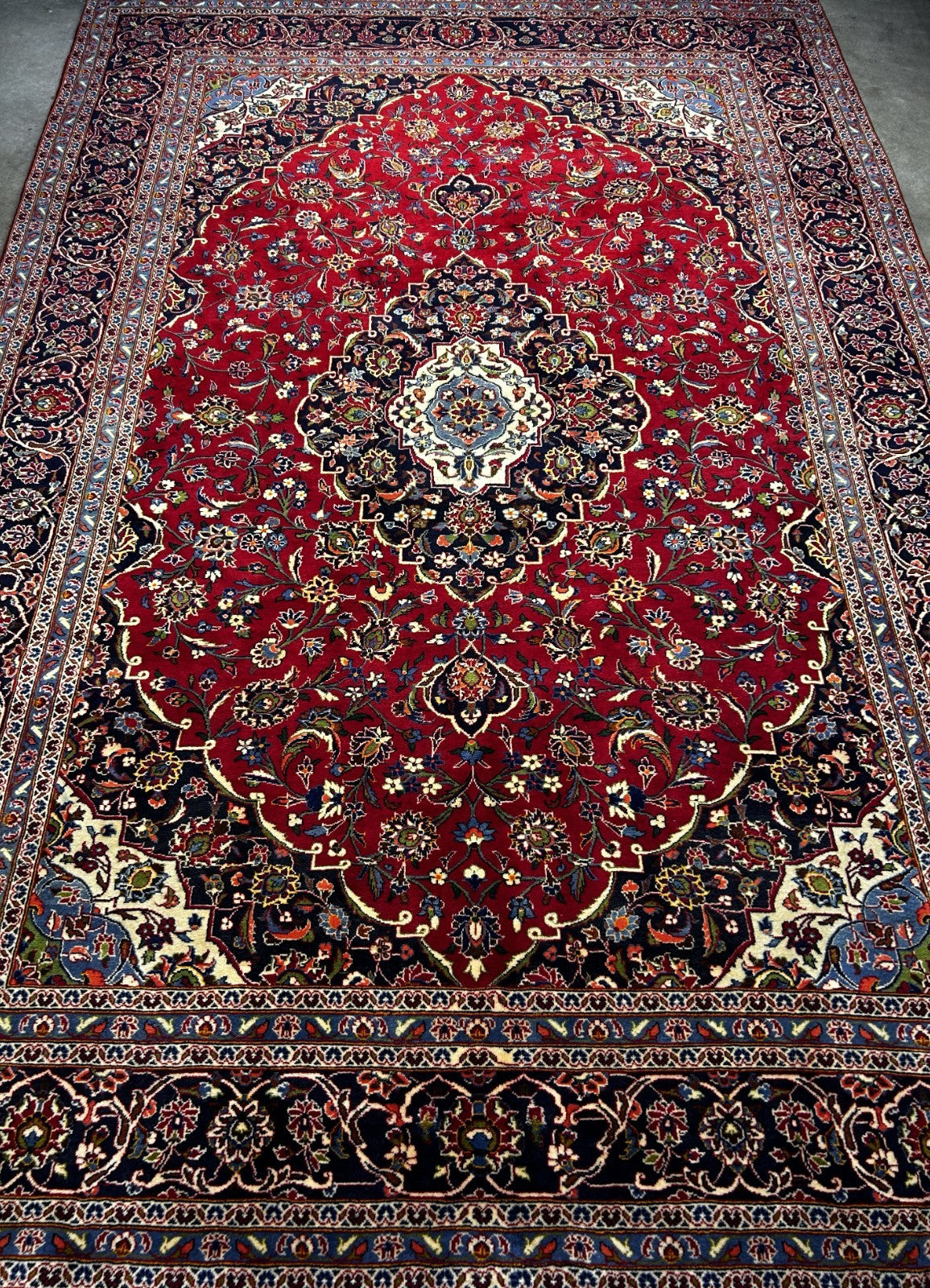 8'2"x12'4" Hand-Knotted 100% Wool Pile Kashane Area Rug - Carpet