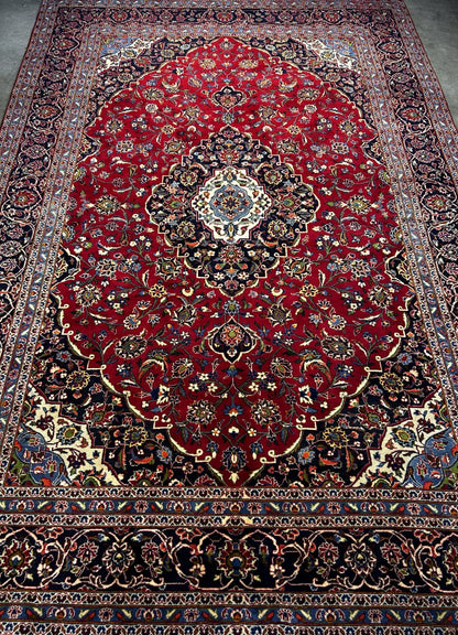 8'2"x12'4" Hand-Knotted 100% Wool Pile Kashane Area Rug - Carpet