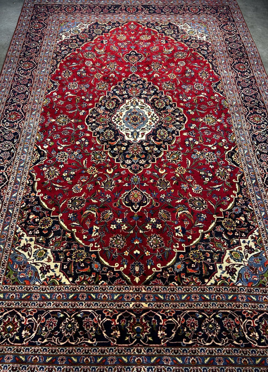8'2"x12'4" Hand-Knotted 100% Wool Pile Kashane Area Rug - Carpet