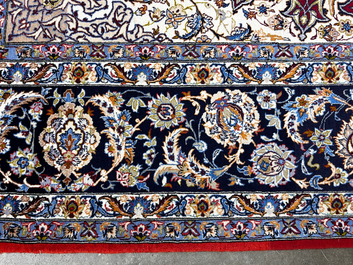 8'1"x11'6" Extra Fine Hand-Knotted Wool & Silk Isfahane Rug