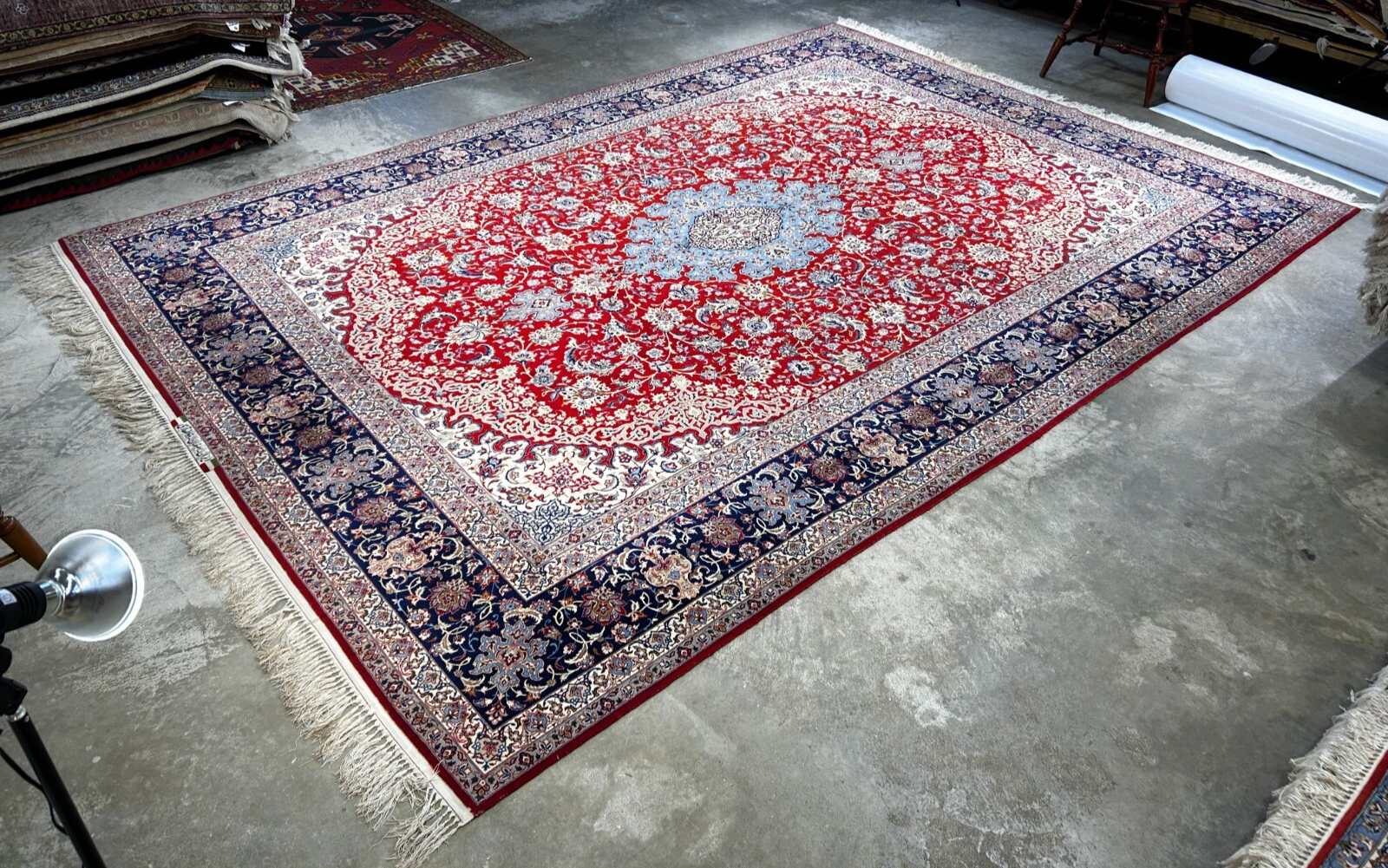 8'10"x12'4" Extra Fine Hand-Knotted Wool & Silk Isfahane Zolfaghari Rug