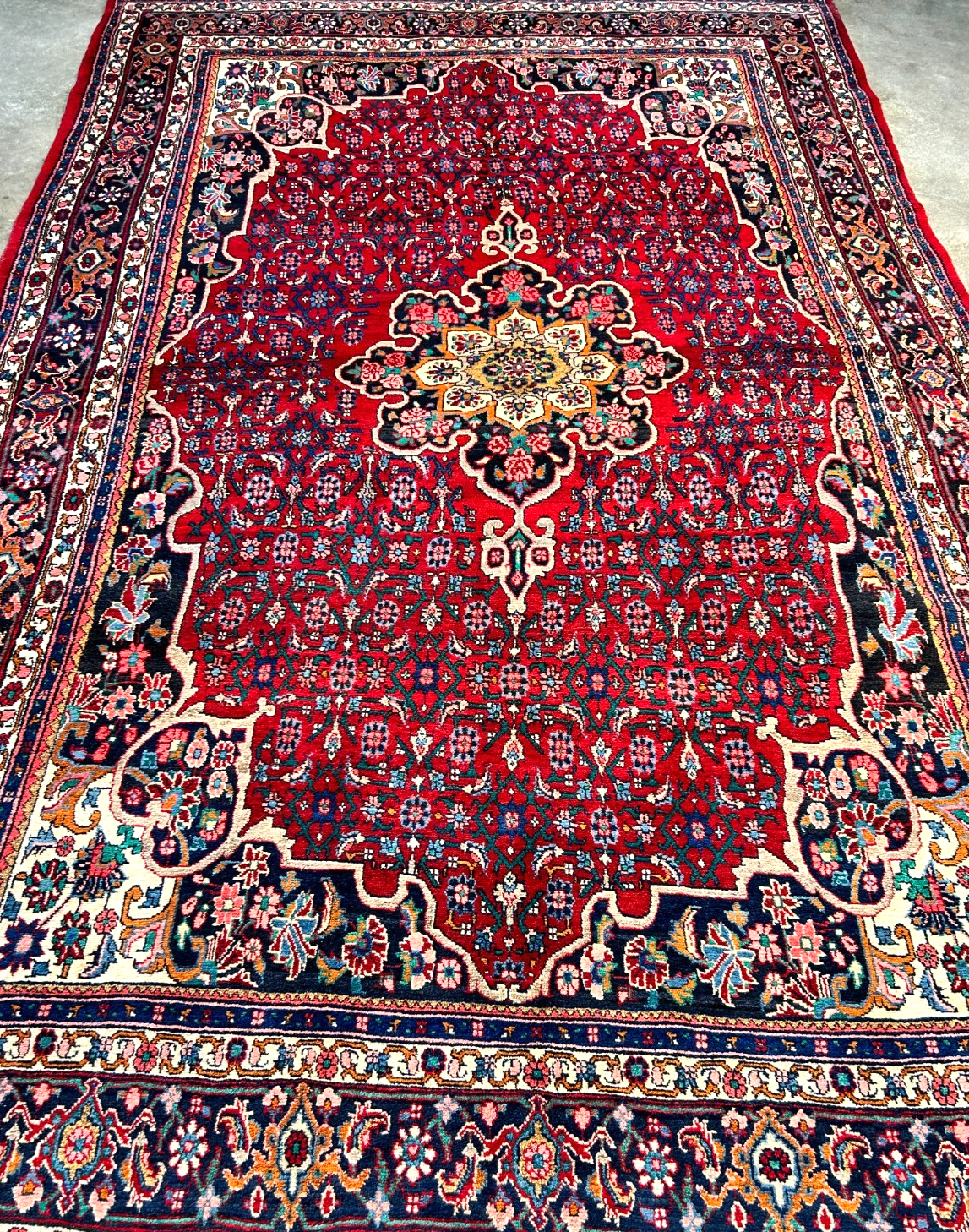 6'7"x10'6" Hand-Knotted 100% Wool Pile Bidjare Carpet - Area Rug