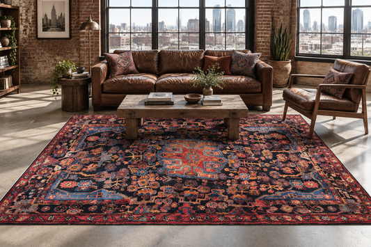 4'8" x 10'0" Hand-Knotted 100% Wool Pile Nahavande Area Rug - Carpet
