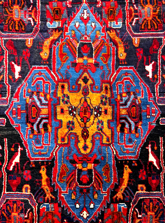 5'3" x 10'11" Hand-Knotted 100% Lamb Wool Pile Nahavande Area Rug - Carpet