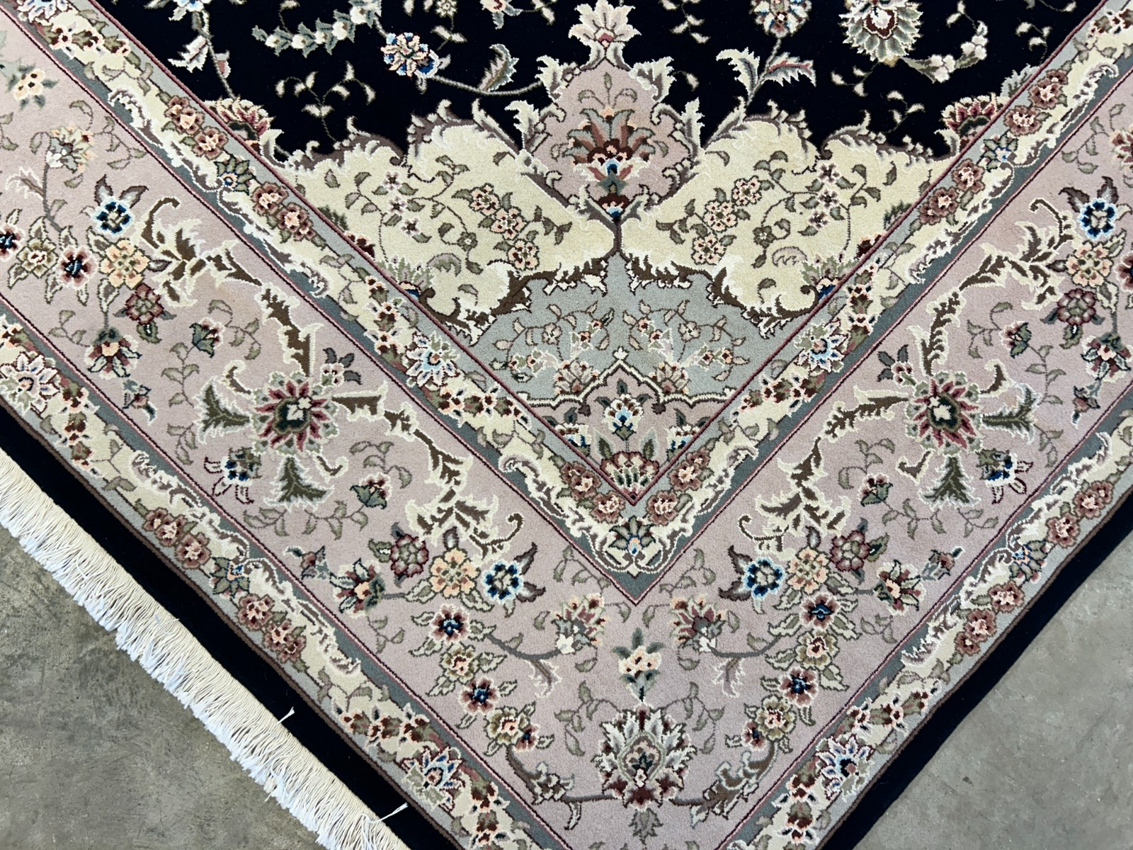 9'x12' Hand-Knotted Wool & Silk Blend Oriental Rug