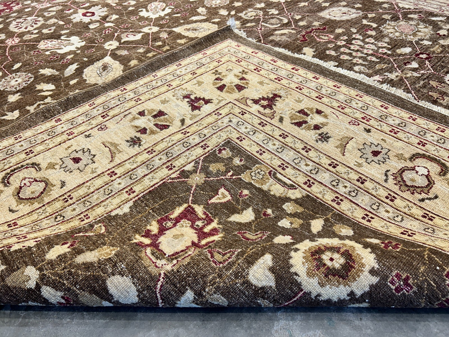 9'3"x12' Hand-Knotted 100% Wool Pile Agra Design Carpet - Area Rug