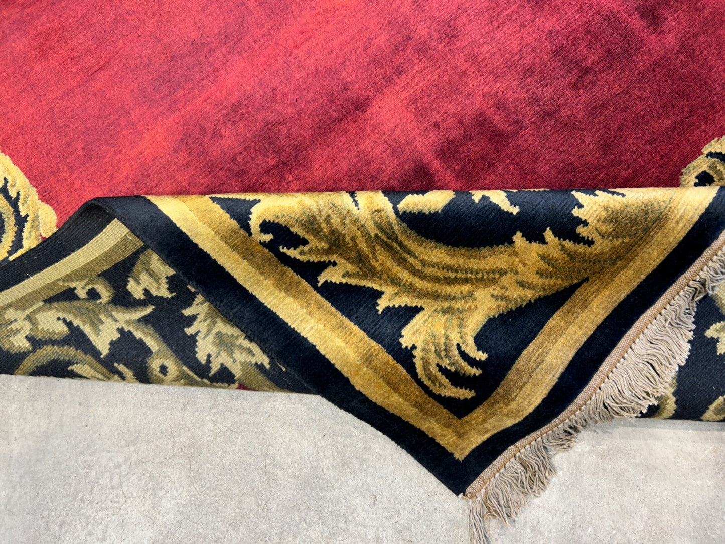 5'11"x8'8'' Hand-Knotted 100% Lamb Wool Pile Tibetan Area Rug - Area Carpet