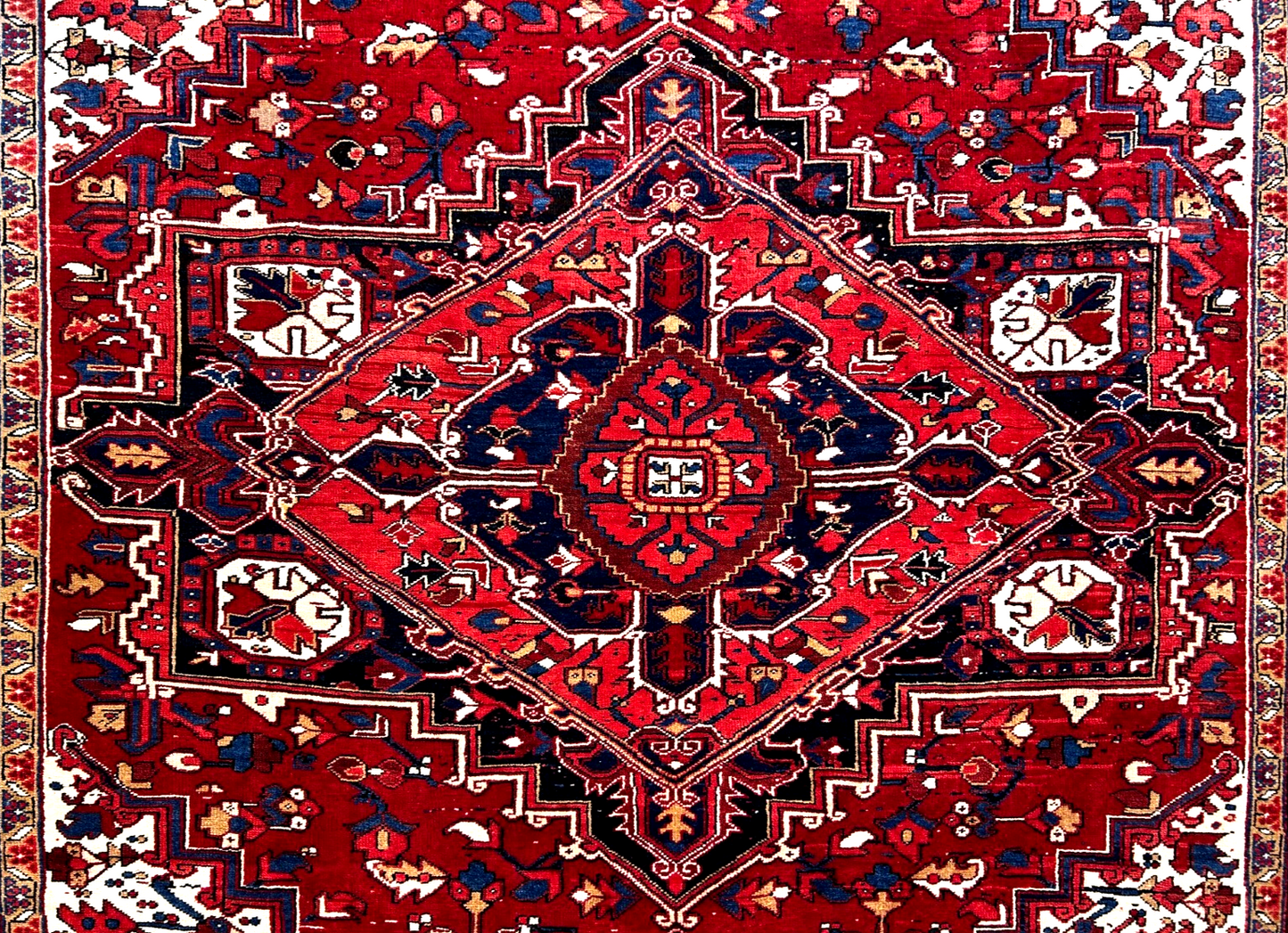 8'2" x 11'1'' Hand-Knotted 100% Wool Pile Herize Area Rug