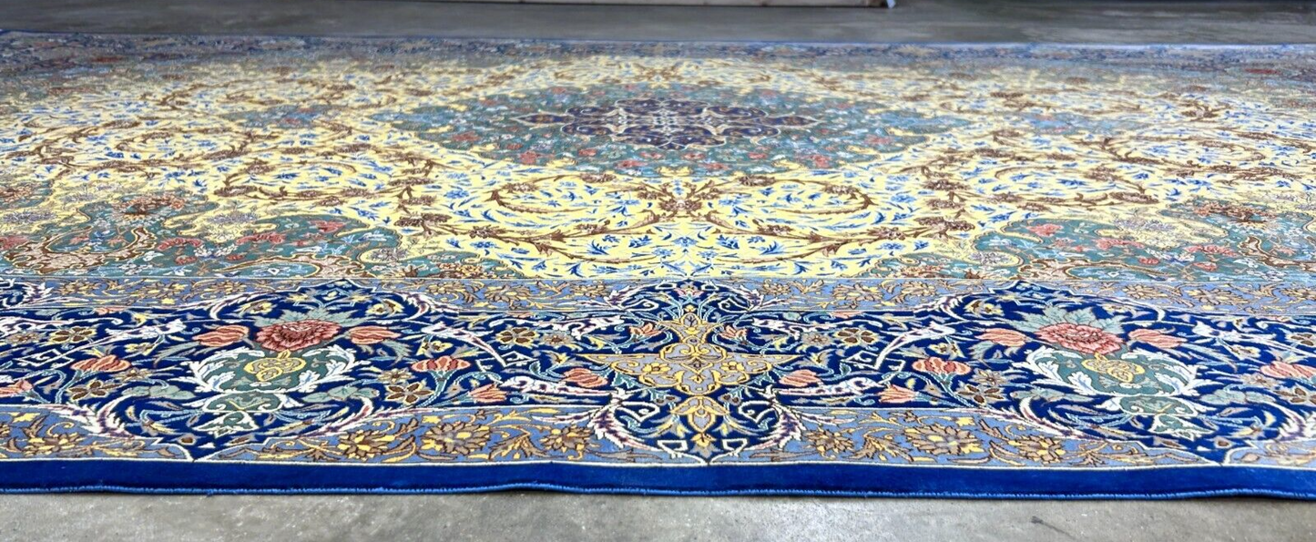 6'5"x10'4" Exquisite Extra-Fine Hand-Knotted 100% Silk Qume Carpet - Area Rug