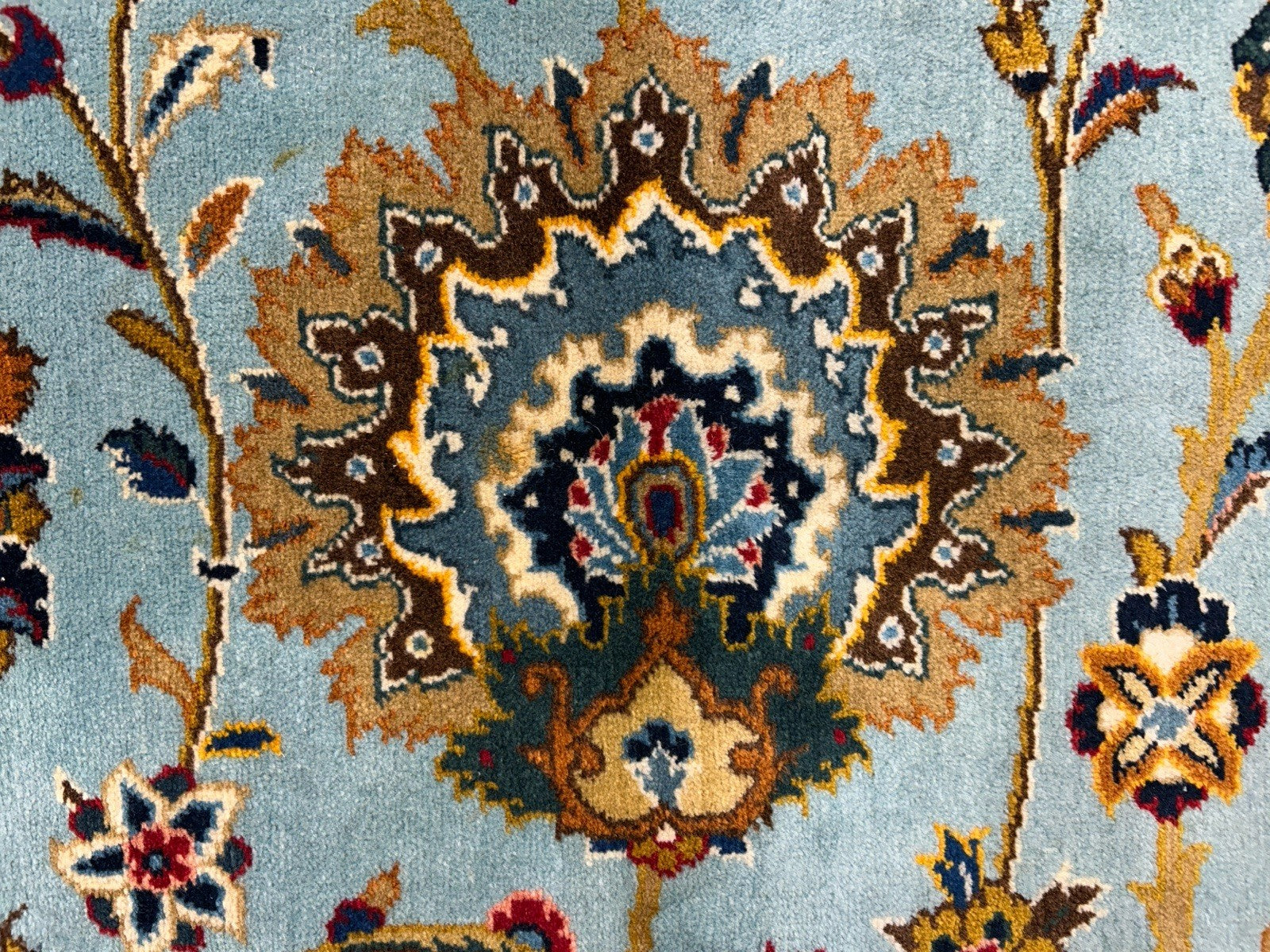 10’8”x14’2” Very Fine Hand-Knotted 100% Wool Pile Kashane Area Rug - Signed