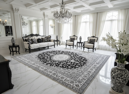  8'3"x11'10'' Very Fine Silk & Wool Habibian Naine Area Rug - Area Carpet