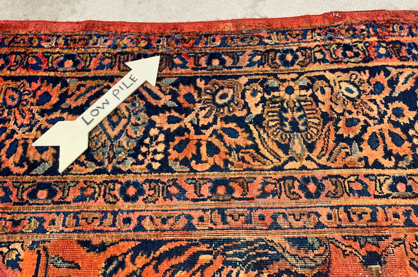 9'3"x12'7" Antique Fine Lamb Wool Sarouke Rug Hand-knotted Carpet