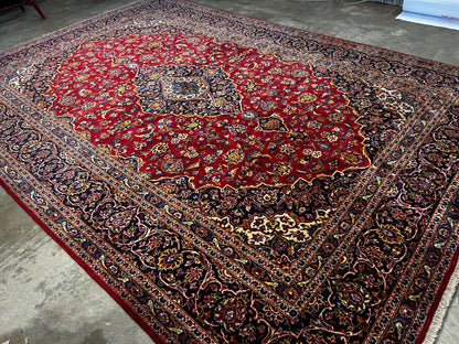 8'4"x12' Hand-Knotted 100% Wool Pile Kashane Area Rug - Signed