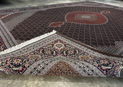 8'3"x11'5" Fine Hand-Knotted Wool & Silk Oriental Rug - Area Carpet