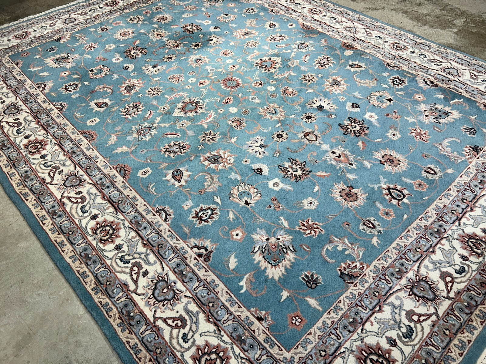 9'x12' Hand-Knotted 100% Wool Pile Kashane Design Carpet - Area Rug