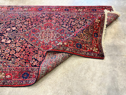 Rare Antique _ 3'5"x5'3" Hand-Knotted 100% Wool Pile Sarouke Josan Area Rug