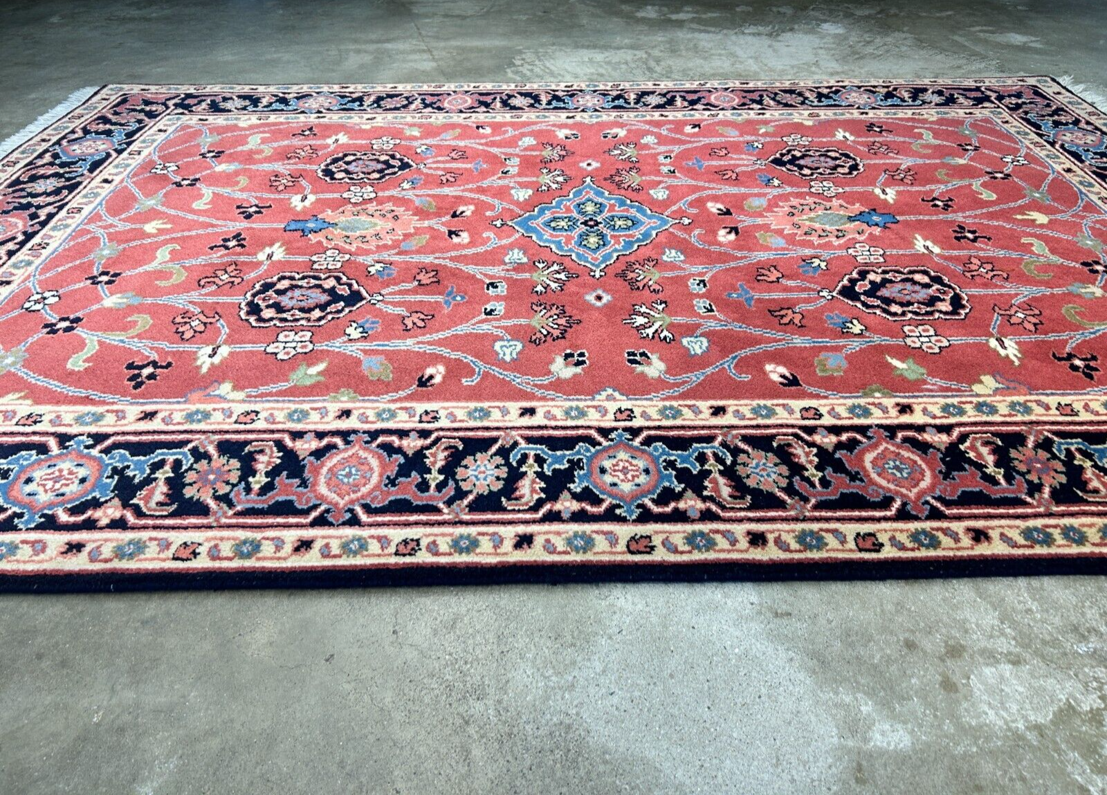 6'x9' Hand-Knotted 100% Wool Pile Indo-Serapi Carpet - Area Rug