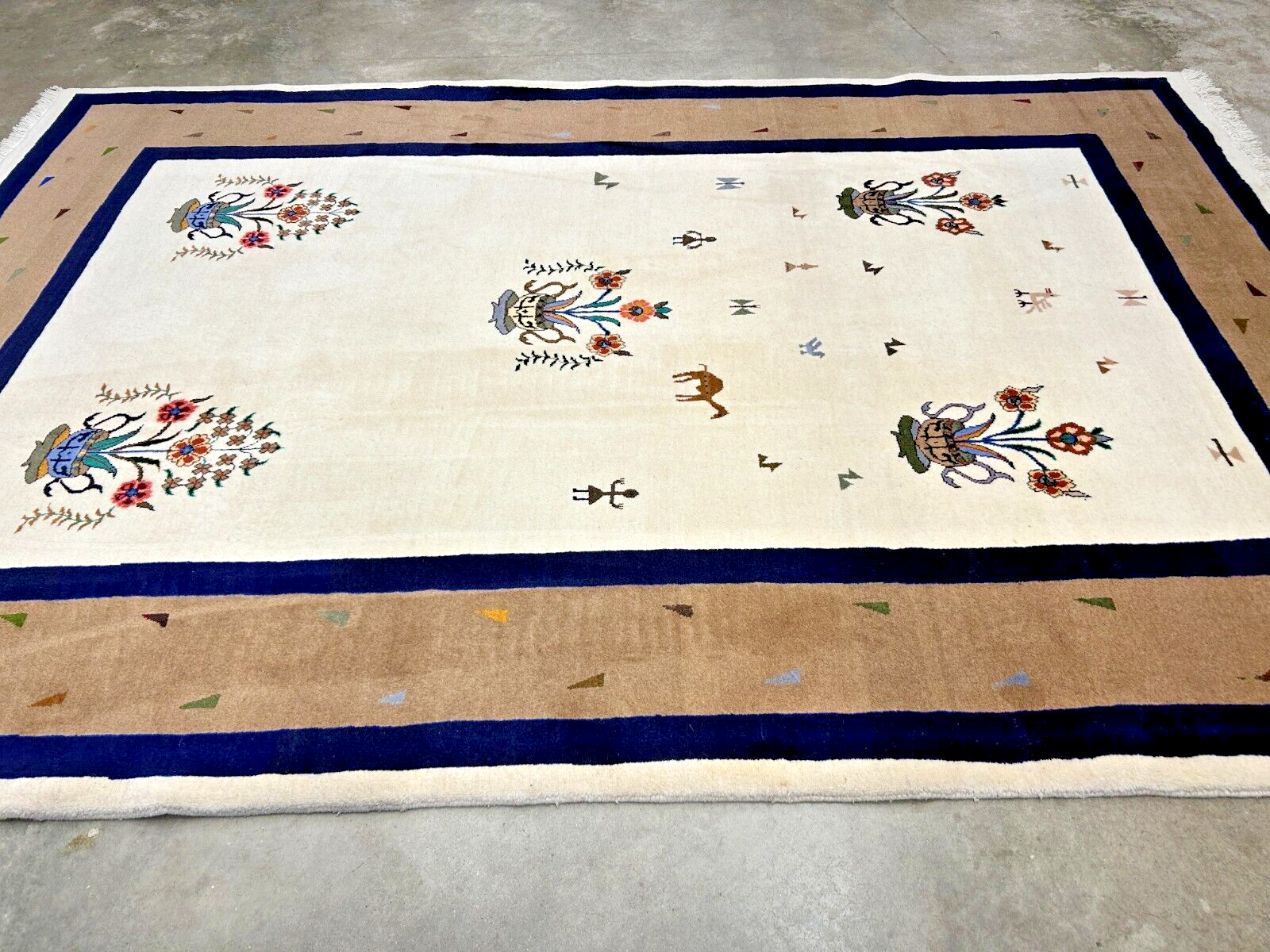 6'4"x9'9" Hand-Knotted 100% Wool Pile Gabeh Carpet - Area Rug
