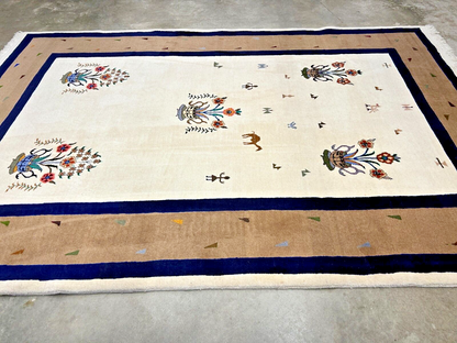 6'4"x9'9" Hand-Knotted 100% Wool Pile Gabeh Carpet - Area Rug