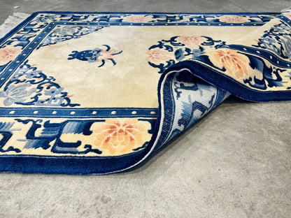 3'x5' Hand-Knotted 100% Wool Pile Art Deco Rug