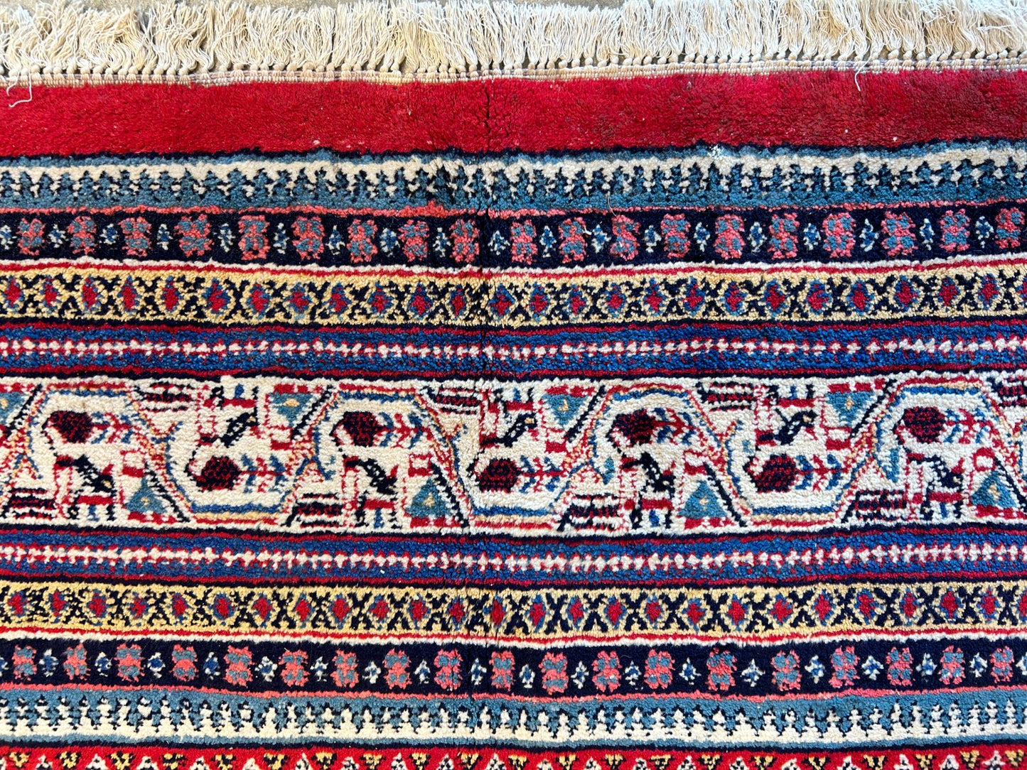 8'5"x12'1" Hand-Knotted 100% Wool Pile Hamadane Rug