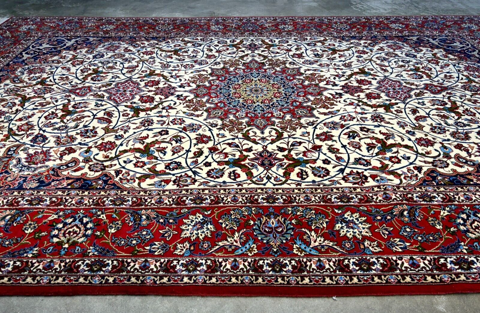 6'6"x10'2" Extra-Fine Hand-Knotted Wool & Silk  Isfahane Seirafian Rug - Signed