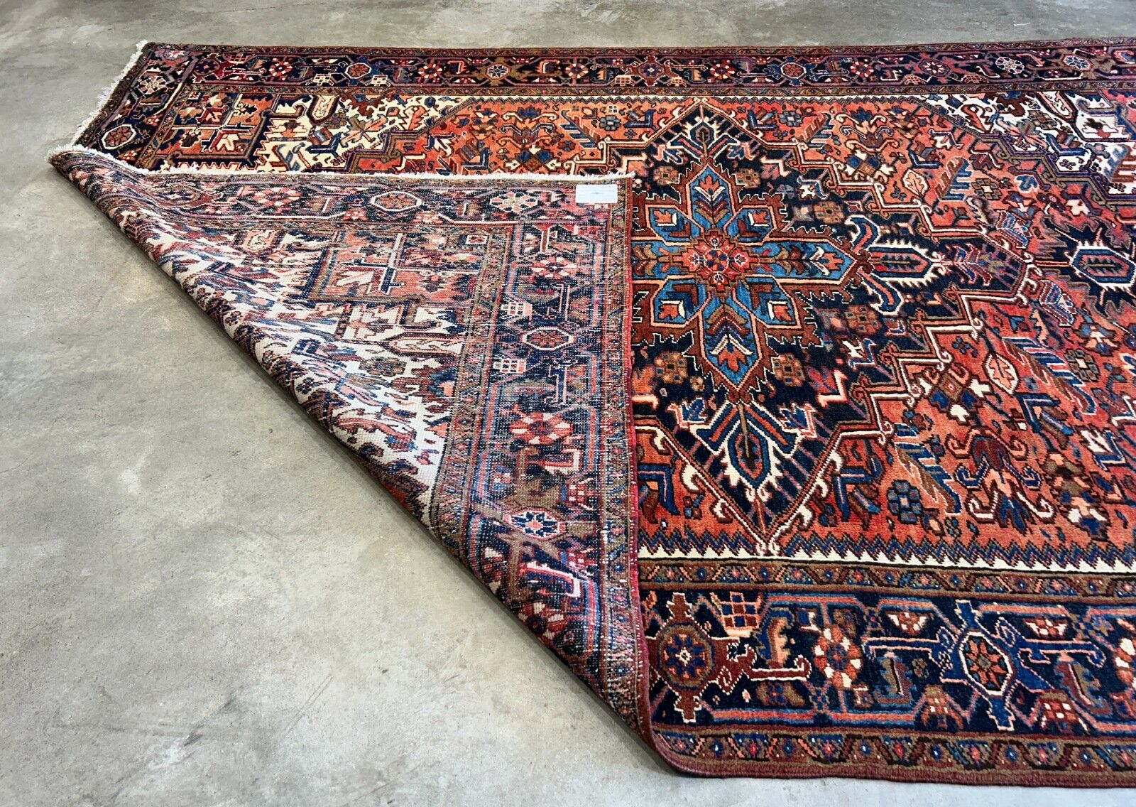 7'5"x11'1" Hand-Knotted 100% Wool Pile Herize Rug