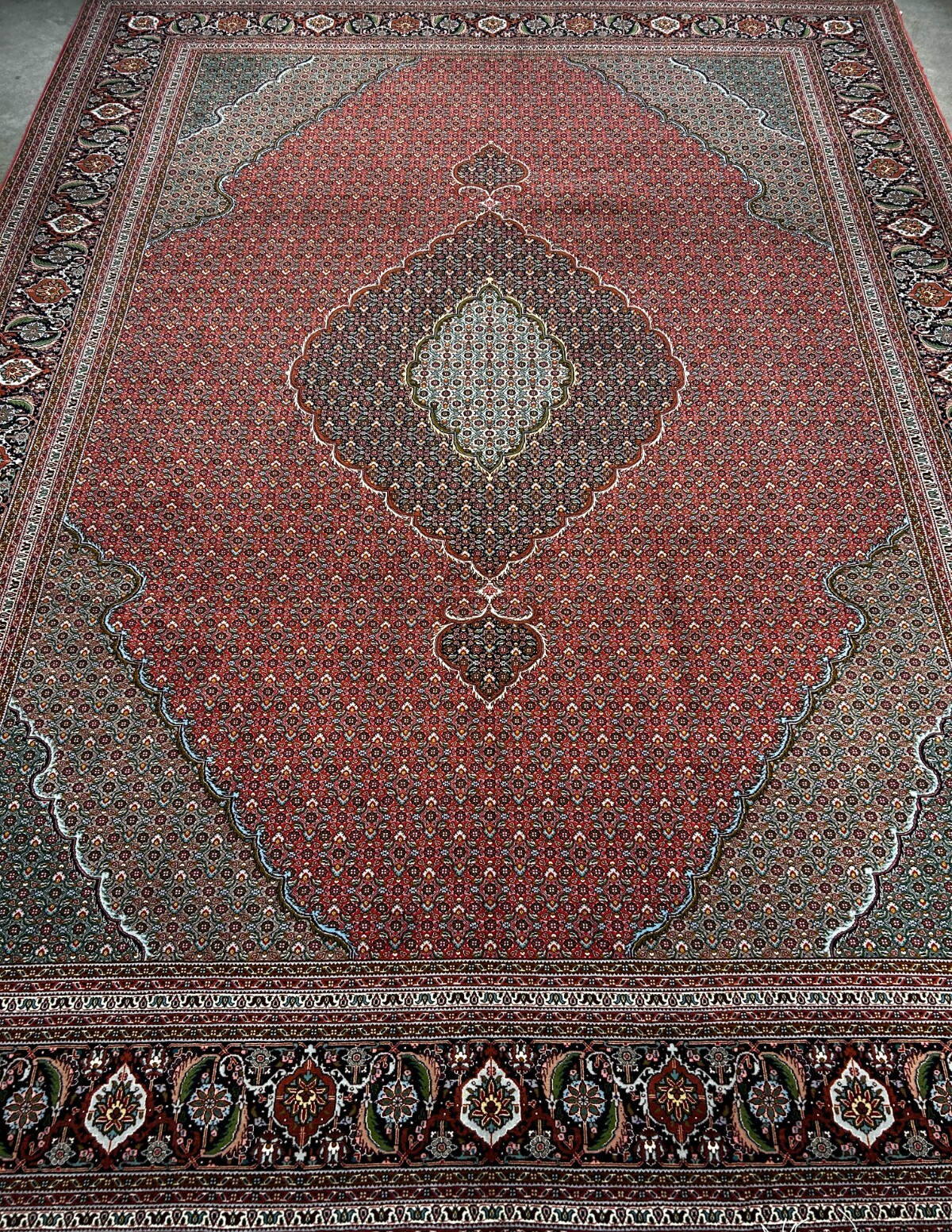 8'8"x11'3" One-Of-a-Kind Hand-Knotted Silk & Wool Tabrize Fish Style Rug