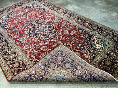 6'5"x10'6'' Hand-Knotted 100% Wool Pile Kashane Area Rug - Area Carpet