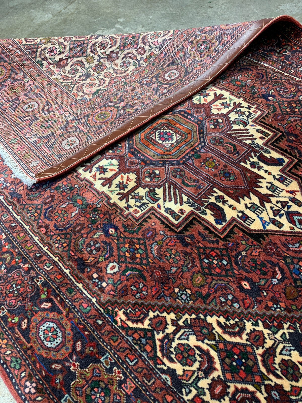 4'2"x6'6" Hand-Knotted 100% Wool Pile Bijare Gholtoghe Carpet - Area Rug