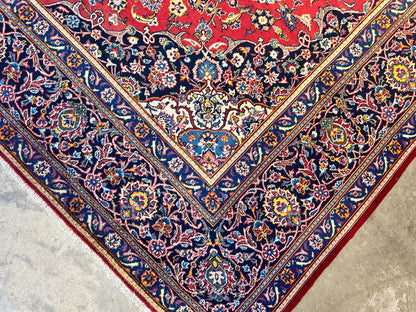 8'11"x12'4" Hand-Knotted 100% Wool Pile Kashane Rug