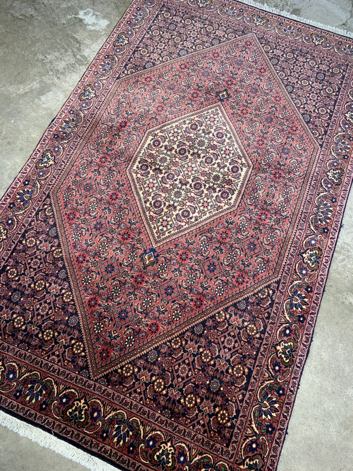 3'8"x6'1" Hand-Knotted 100% Wool Pile Bijare Carpet - Area Rug