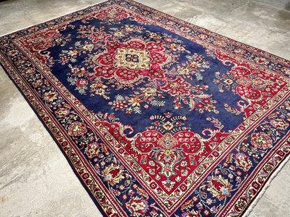 6'7"x9'9" Antique Hand-Knotted Wool Oriental Rug - Area Carpet