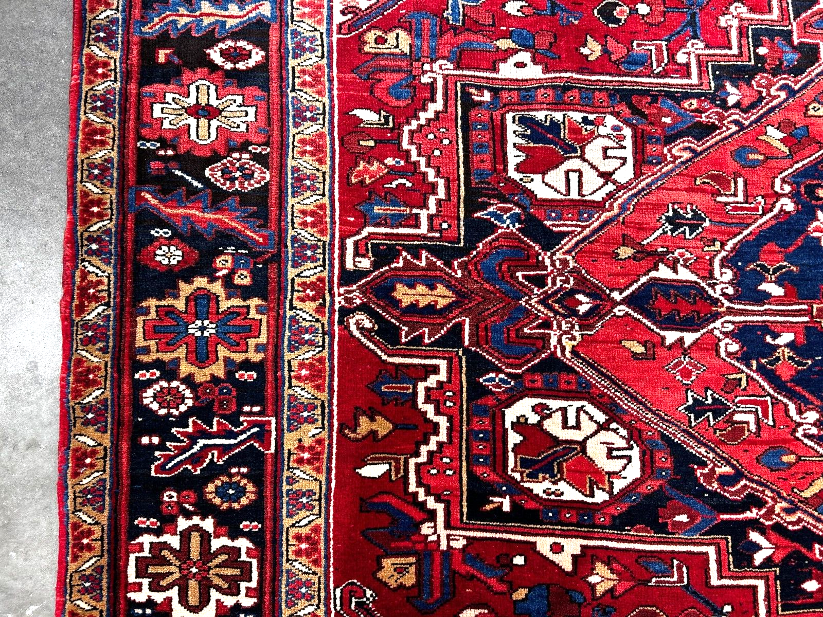 8'2" x 11'1'' Hand-Knotted 100% Wool Pile Herize Area Rug