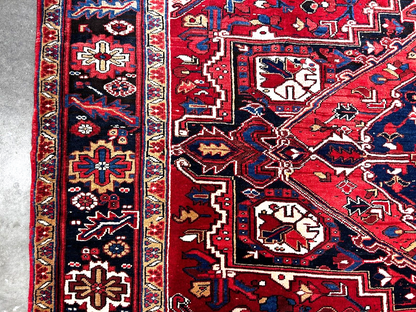 8'2" x 11'1'' Hand-Knotted 100% Wool Pile Herize Area Rug