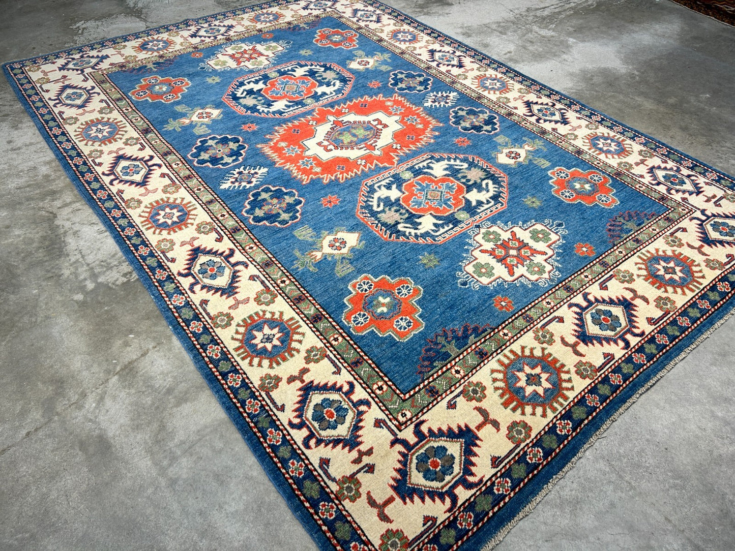 6'x8'8" Hand-Knotted 100% Wool Carpet - Fine Kazak Area Rug