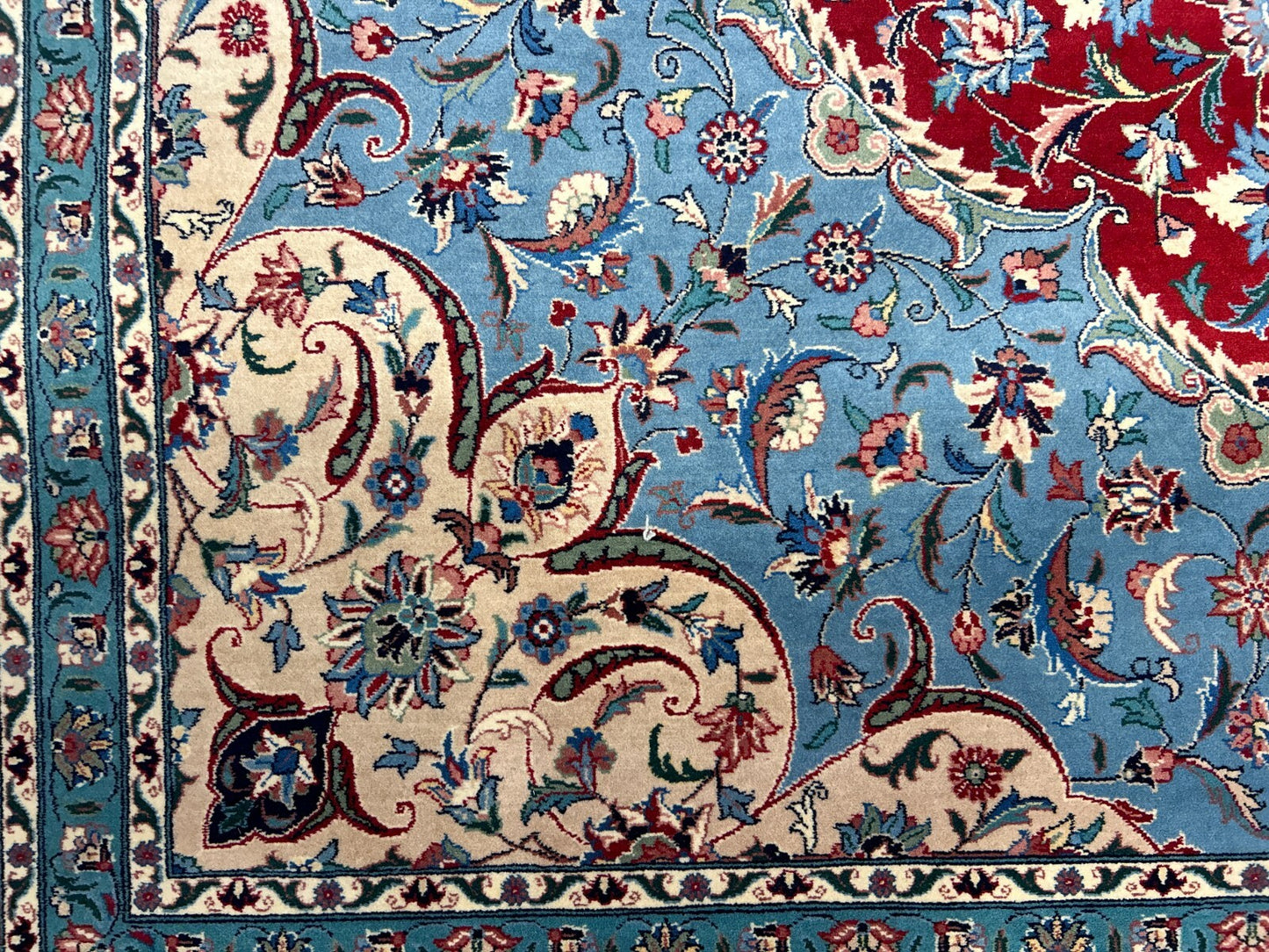 9'1" x 11'11" Very Fine Hand-Knotted 100% Wool Carpet - Tabrize Design Area Rug