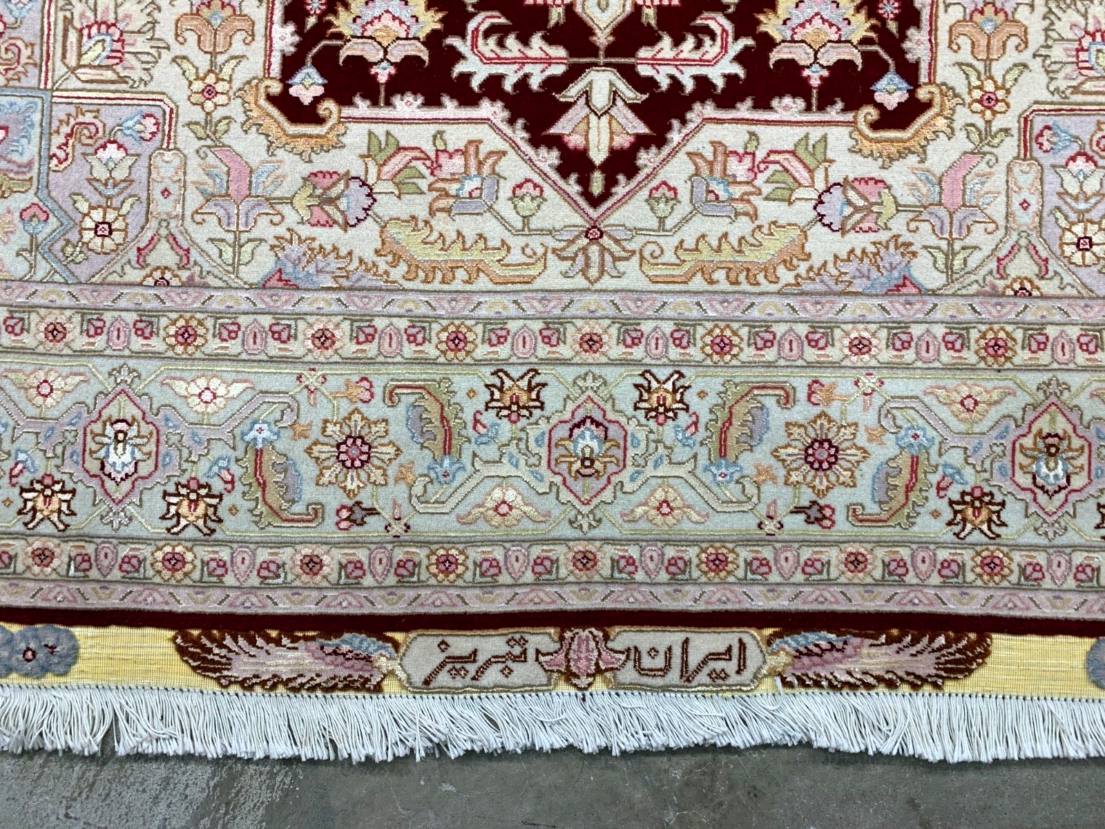 5'x7'1" Very Fine Hand-Knotted Wool & Silk Blend Tabrize Carpet - Area Rug