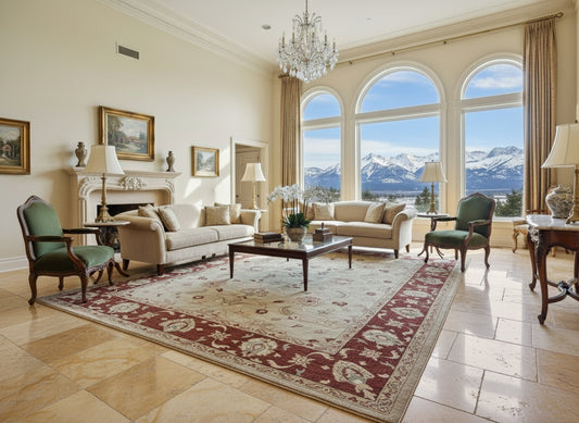 9'x12' Hand-Knotted 100% Wool Pile Indo-Agra Carpet - Area Rug