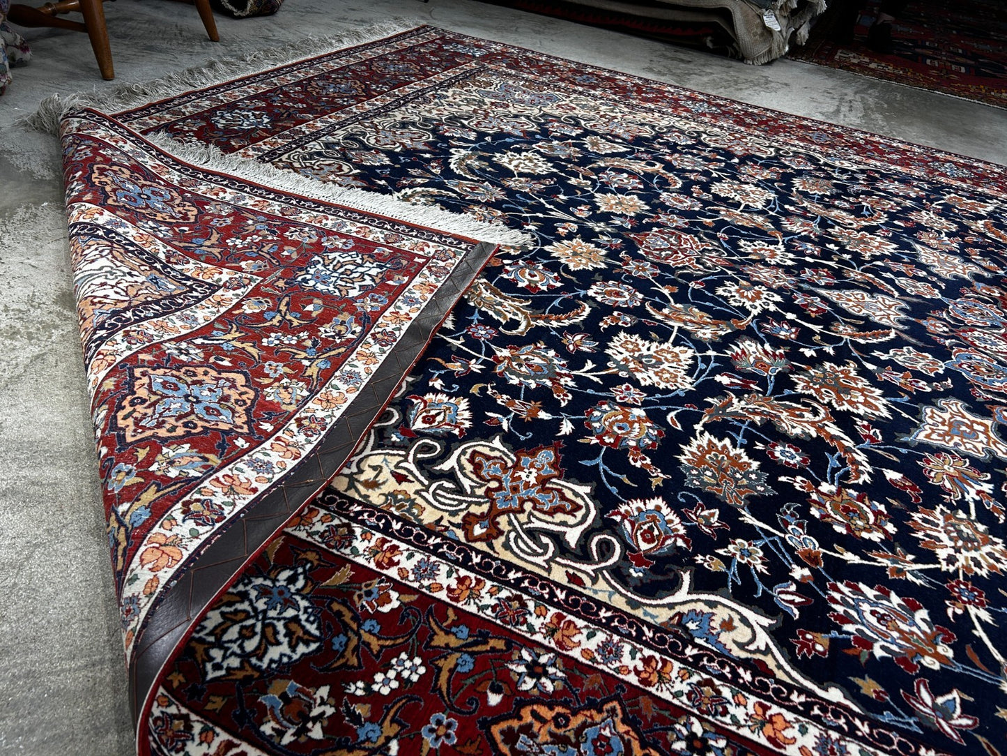 7'9"x12'8" Extra Fine Hand-Knotted Wool & Silk Isfahane Seirafian Rug